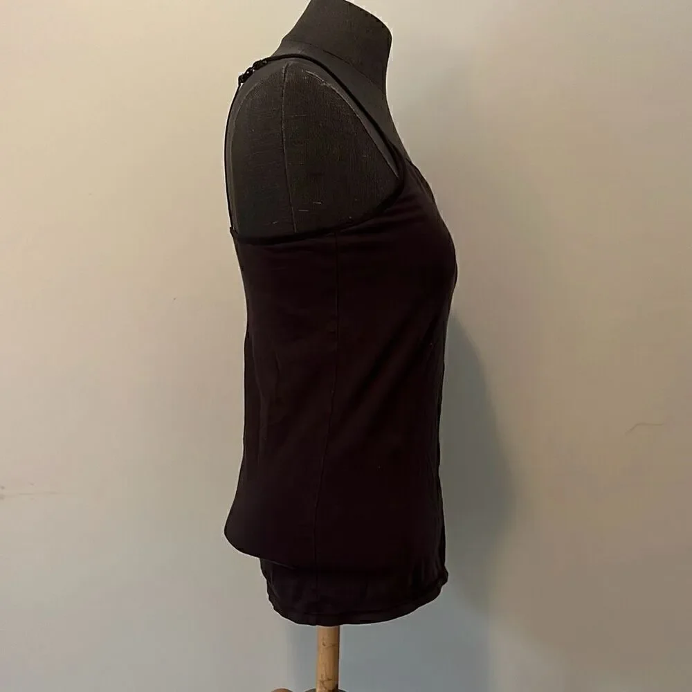 Limited Too Women's Black Square Neck Spaghetti Strap Tank Top Size 16 - Picture 5 of 6